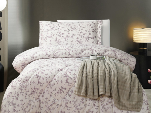 100% Cotton Comforter Set – 4-Piece Single Bed Bedding