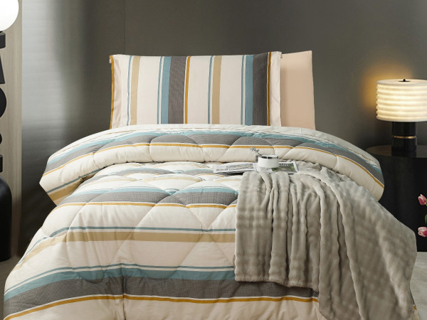 100% Cotton Comforter Set – 4-Piece Single Bed Bedding