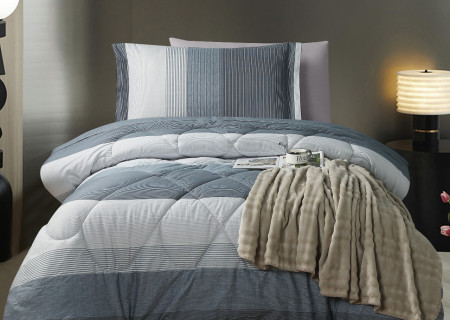 100% Cotton Comforter Set – 4-Piece Single Bed Bedding
