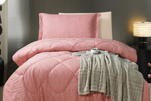 100% Cotton Comforter Set – 4-Piece Single Bed Bedding