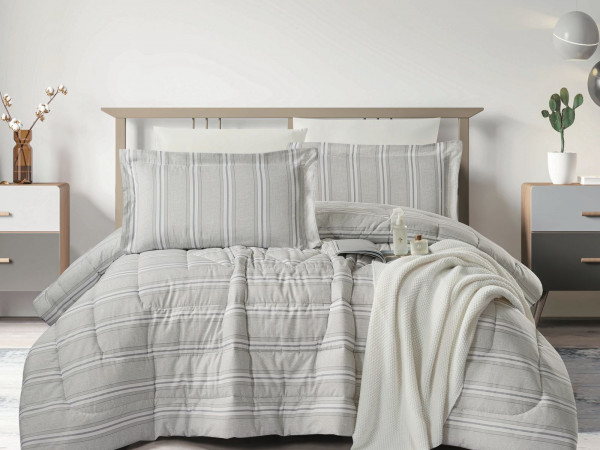 100% Cotton Comforter Set – 4-Piece Single Bed Bedding