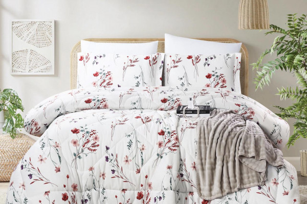 100% PURE COTTON , SUPERKING SIZE 6PCS COMFORTER SET