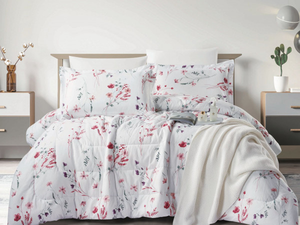 100% Cotton Comforter Set – 4-Piece Single Bed Bedding