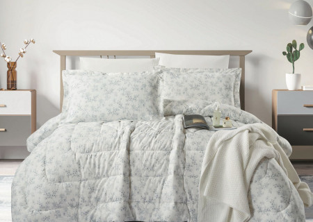 100% Cotton Comforter Set – 4-Piece Single Bed Bedding