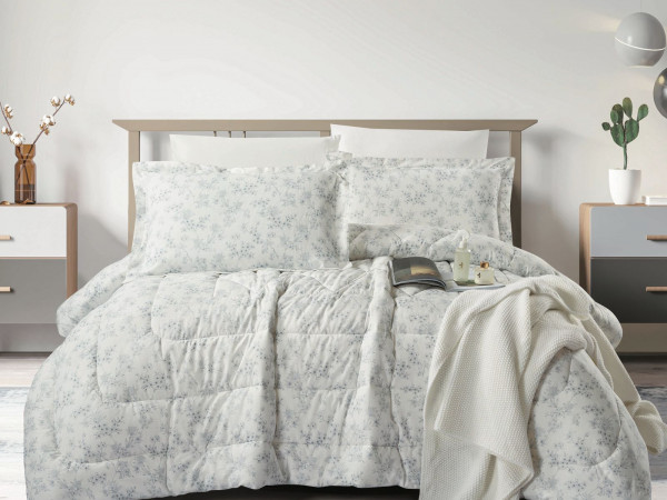 100% Cotton Comforter Set – 4-Piece Single Bed Bedding