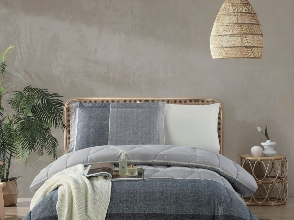 100% Cotton Comforter Set – 4-Piece Single Bed Bedding