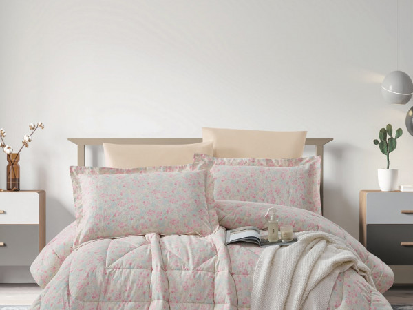 100% Cotton Comforter Set – 4-Piece Single Bed Bedding