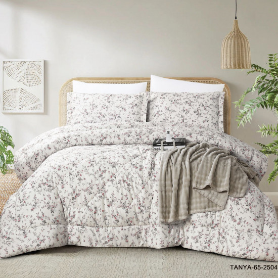 100% Cotton Comforter Set – 4-Piece Single Bed Bedding