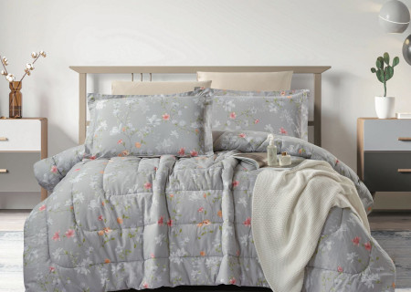 100% Cotton Comforter Set – 4-Piece Single Bed Bedding