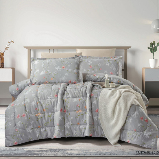 100% Cotton Comforter Set – 4-Piece Single Bed Bedding