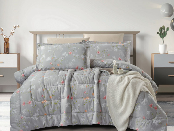 100% Cotton Comforter Set – 4-Piece Single Bed Bedding