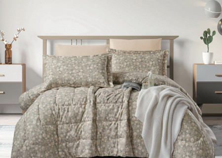 100% Cotton Comforter Set – 4-Piece Single Bed Bedding