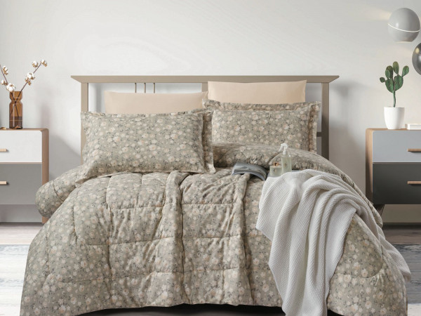 100% Cotton Comforter Set – 4-Piece Single Bed Bedding