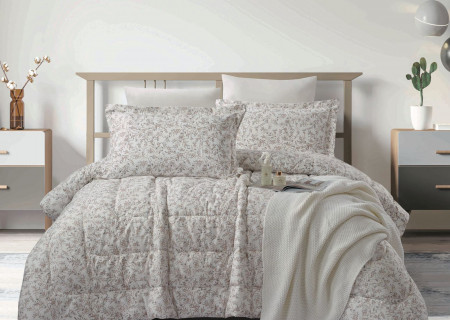 100% Cotton Comforter Set – 4-Piece Single Bed Bedding