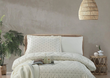 100% Cotton Comforter Set – 4-Piece Single Bed Bedding