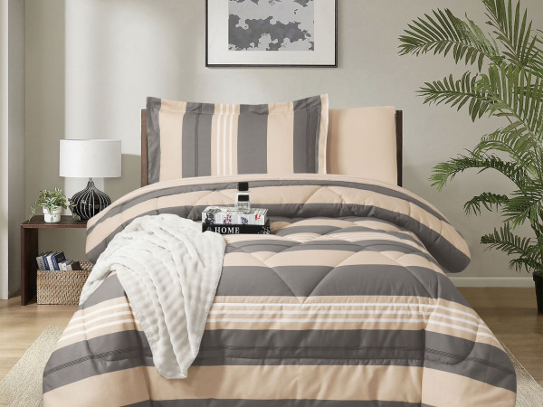 100% Cotton Comforter Set – 4-Piece Single Bed Bedding