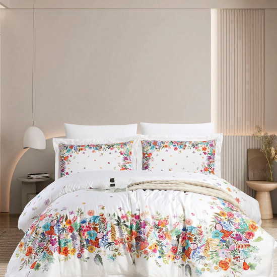 6-Piece Super King Size Comforter Set – 100% Cotton, 300 Thread Count