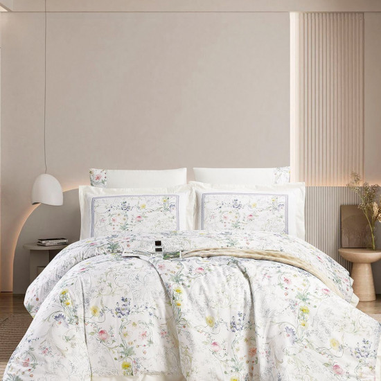 6-Piece Super King Size Comforter Set – 100% Cotton, 300 Thread Count