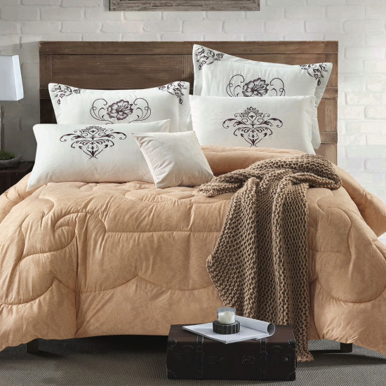 Luxury Embroidered 6-Piece Bedding Set – Comforter, Fitted Sheet & Pillowcases (230x250 cm)