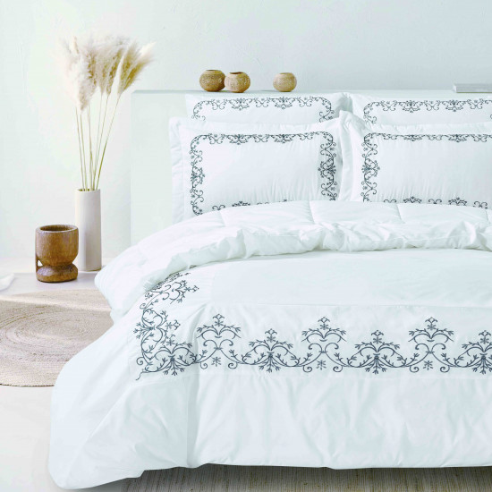 6-Piece Embroidered Double Super King-Size Comforter Set